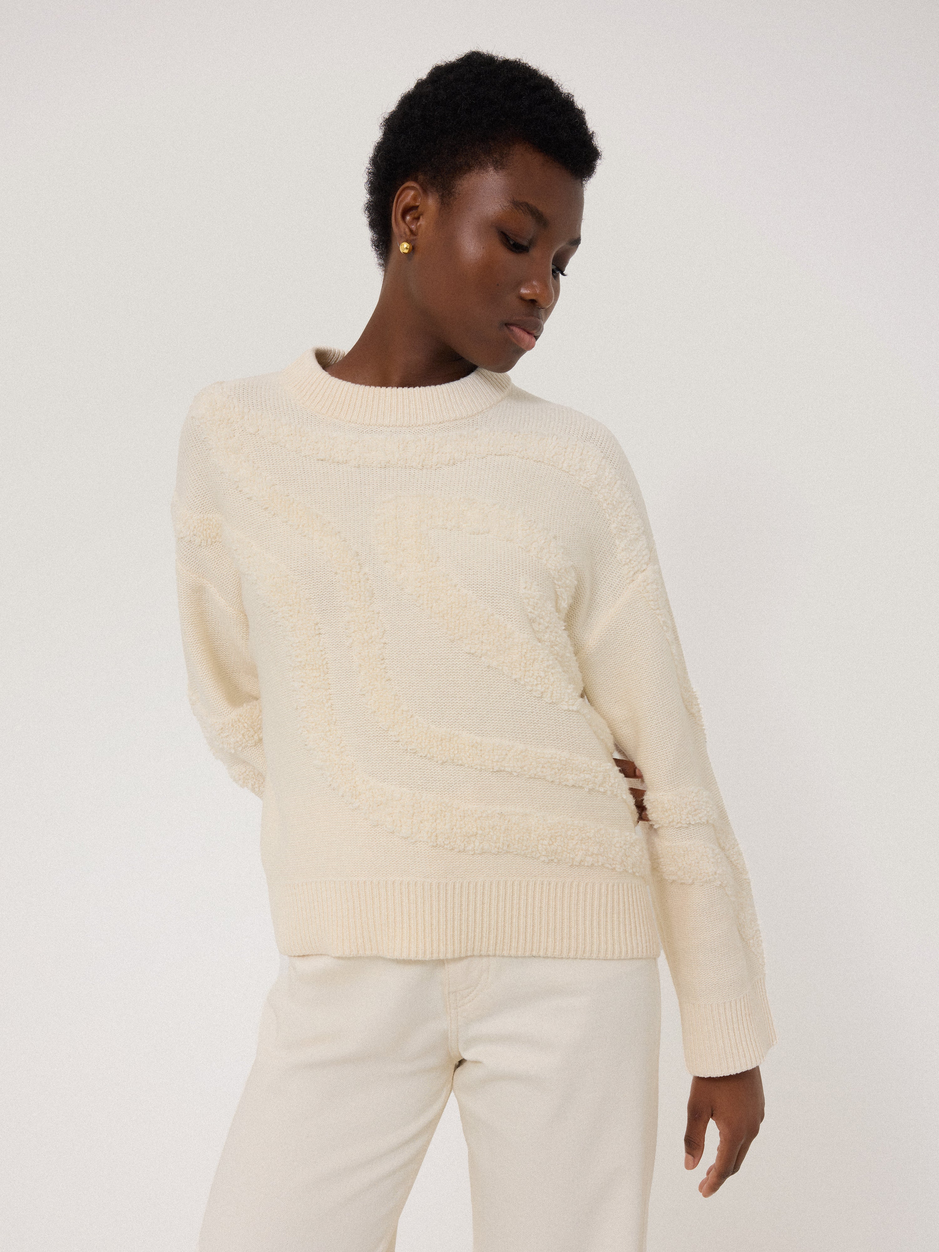 Loop Intarsia Jumper | Cream – Jigsaw