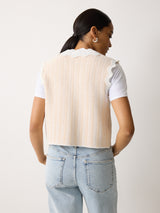 Scallop Trim Waistcoat | Cream