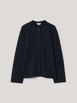 Cotton Blend Knit Cardigan | Navy