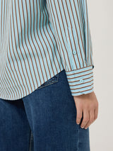 Cotton Stripe Shirt | Blue