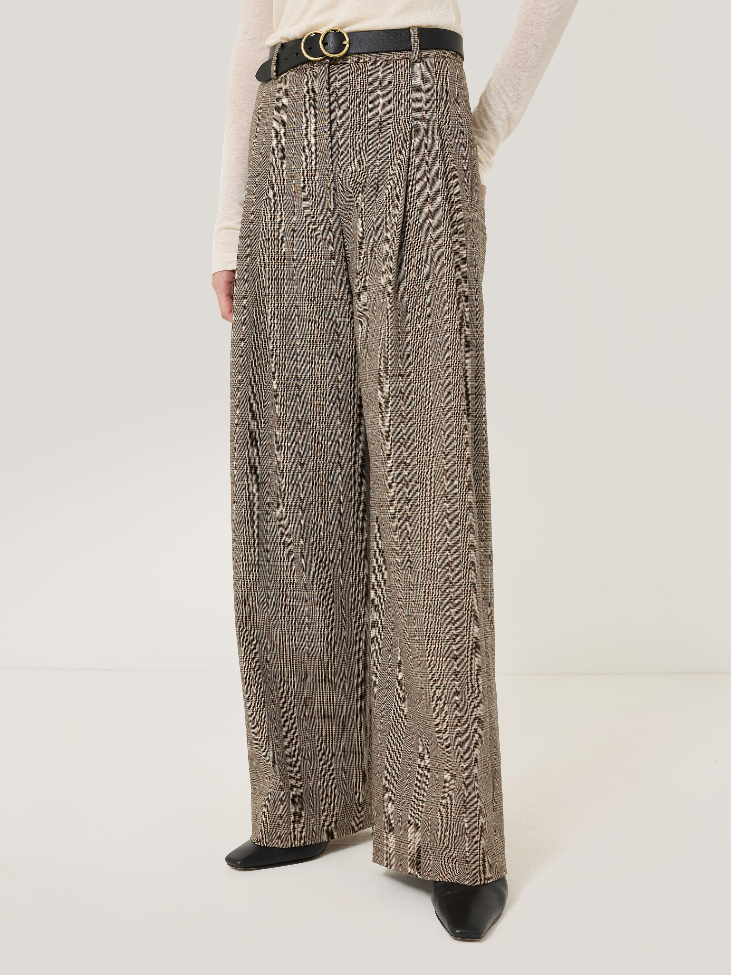 Nik Cotton Check Trouser | Brown – Jigsaw