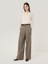 Nik Cotton Check Trouser | Brown