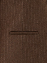 Wool Pinstripe Waistcoat | Brown