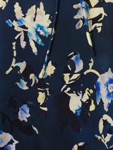 Hidden Floral Satin Dress | Navy
