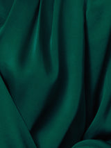 Recycled Satin Drape Wrap Top | Green
