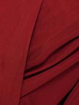 Recycled Satin Drape Wrap Top | Red