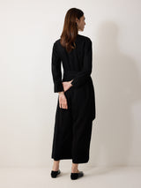 Crepe Wrap Front Jumpsuit | Black