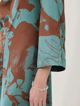 Collage Stitch Detail Dress | Blue