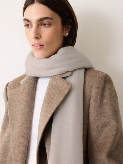 Soft Gauzy Knit Scarf | Pale Grey