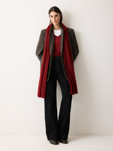 Soft Gauzy Knit Scarf | Red