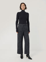 Hale Boucle Cropped Trousers | Navy