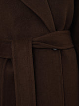 Double Faced Cocoon Wrap Coat | Chocolate