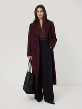 Recycled Satin Ruffle Top | Burgundy