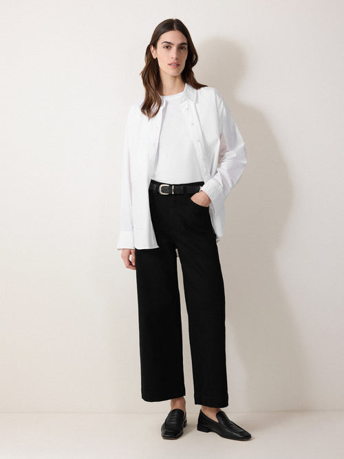 Tyne Wide Leg Cropped Jean | Black