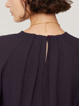 Textured Pleat Detail Top | Purple