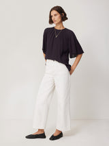 Textured Pleat Detail Top | Purple