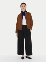 Modern Crepe Pleat Trouser | Black