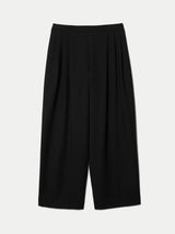 Modern Crepe Pleat Trouser | Black