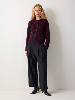 Modern Crepe Pleat Trouser | Navy