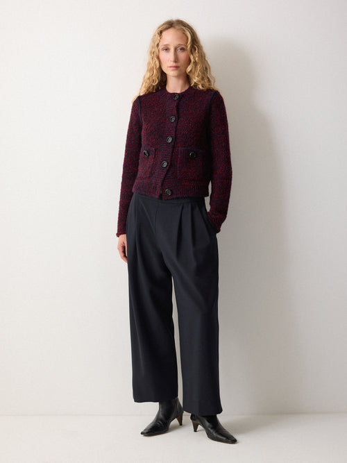 Modern Crepe Pleat Trouser | Navy