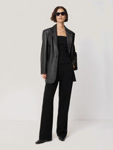 Tailored Leather Blazer | Black
