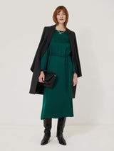 Satin Back Crepe Dress | Green