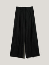 Linen Cropped Kemp Trouser | Black