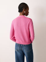 Fine Merino Cardigan Top | Pink