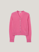 Fine Merino Cardigan Top | Pink