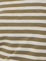 Cotton Stripe Long Sleeve Tee | Khaki