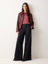 Cotton Stripe Long Sleeve Tee | Pink