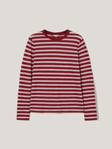 Cotton Stripe Long Sleeve Tee | Pink