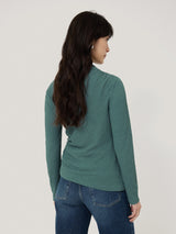 Crinkle Jersey Drape Top | Blue