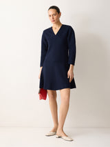 Darted Sleeve Short Dress | Navy