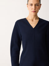 Darted Sleeve Short Dress | Navy