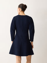 Darted Sleeve Short Dress | Navy