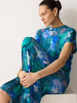 Floral Mist Jersey Dress | Green