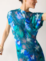 Floral Mist Jersey Dress | Green