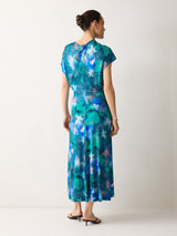 Floral Mist Jersey Dress | Green