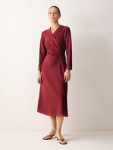 Mock Wrap Jersey Dress | Pink