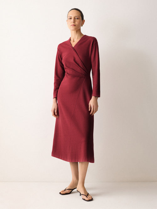 Mock Wrap Jersey Dress | Pink