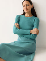 Mixed Media Panelled Dress | Blue