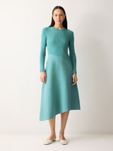 Mixed Media Panelled Dress | Blue