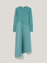 Mixed Media Panelled Dress | Blue