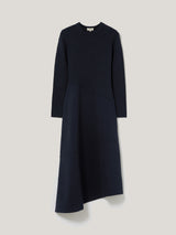 Mixed Media Panelled Dress | Navy