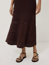 Cotton Blend Pointelle Dress | Oxblood