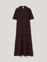 Cotton Blend Pointelle Dress | Oxblood