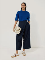 Linen Knitted Top | Blue