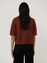 Linen Knitted Top | Brown