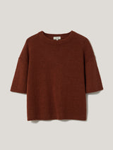 Linen Knitted Top | Brown